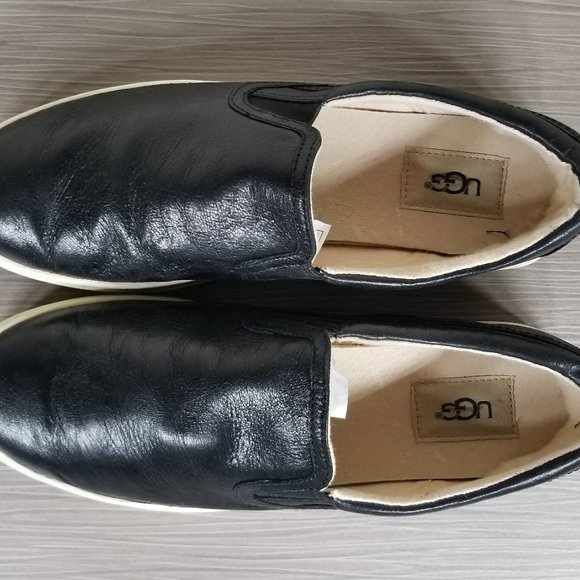 UGG Fierce Slip-on Sneaker, Black Leather, Womens Size 9 US / 40 - Picture 10 of 12